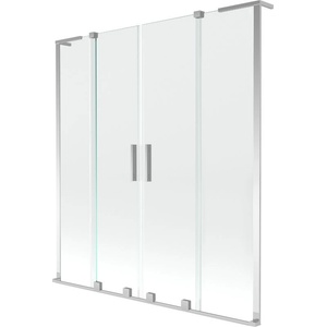 Mexen Velar L Duo двукрила плъзгаща се вана 150 x 150 см, прозрачно, хром - 896-150-003-02-01 (896-150-003-02-01)