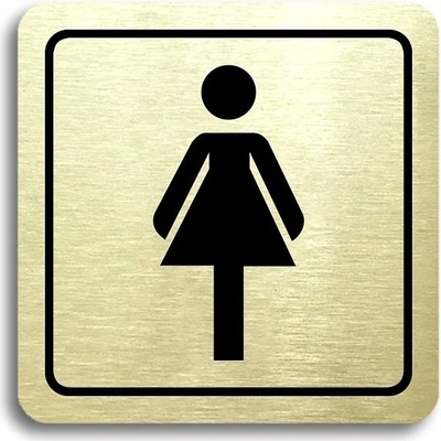 Accept Piktogram „WC ženy“ (80 × 80 mm) (zlatá tabuľka – čierna tlač)
