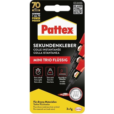 Pattex Mini Trio Flüssig sekundové lepidlo PSMT3 3 g