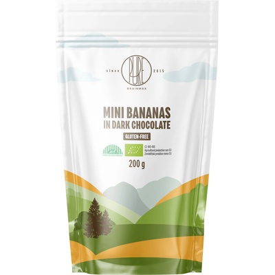 BrainMax Pure Pure® Mini банани в черен шоколад, БИО, 200 гр