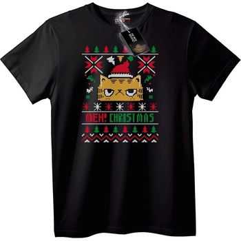 NOONEBRAND Тениска Мех! Коледна Котка - 2XL, White