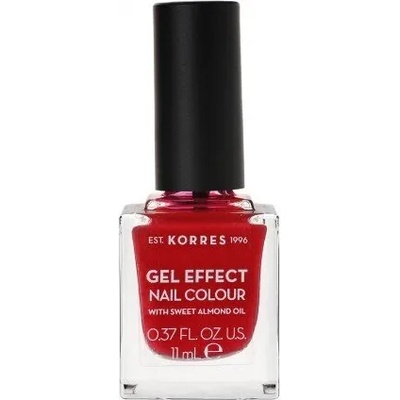 KORRES Лак с гел ефект с бадемово масло, Korres Gel Effect Nail Colour, 51 Rosy Red 11ml