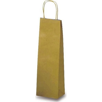 Papírová taška Allegra - 140 x 85 x 390 mm, na lahev, zlatá