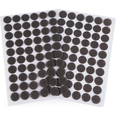 Suchý zip háček + plyš samolepicí,kolečko průměr 15mm, balení 60 párů, tm.šedá