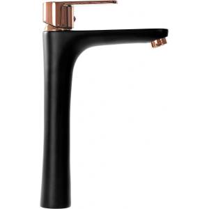 Rea Смесител за умивалник Rea Mild висок, черен - Rose Gold, едноръкохватков (5902557376414)
