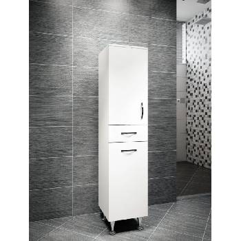 GERA МЕБЕЛ ЗА БАНЯ КОЛОНА ИНА 30х135х30см С КОШ И КРАЧЕТА БЯЛА