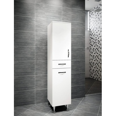 GERA МЕБЕЛ ЗА БАНЯ КОЛОНА ИНА 30х135х30см С КОШ И КРАЧЕТА БЯЛА