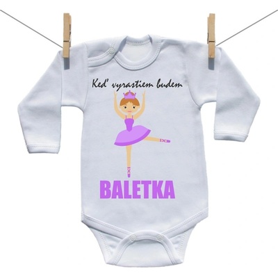 Boodyy Body s dlhým rukávom Keď vyrastiem budem baletka