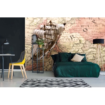 DIMEX ART s. r. o Самозалепваща се флизелинова фототапета модел на кораб на картата 375 x 250 см