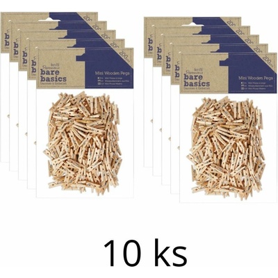 WEST DESIGN PRODUCTS LIMITED West Design Kolíčky dřevěné mini 25 × 7 mm (10 balení × 200 ks)