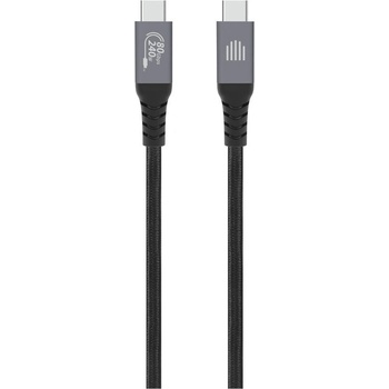 Dviced USB4 Braided Cable, 80 Gbps, 240 W, (Thunderbolt compatible), 1m - black (DV120014)