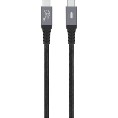 Dviced USB4 Braided Cable, 80 Gbps, 240 W, (Thunderbolt compatible), 1m - black (DV120014)