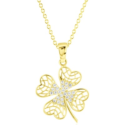 Gemmax Zlatý řetízek se čtyřlístkem GLSYB-25441-12491