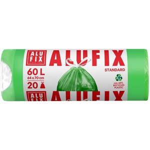 Alufix Торби за отпадъци с връзки ALUFIX - 60 l, 20 броя, зелени (1100022116)