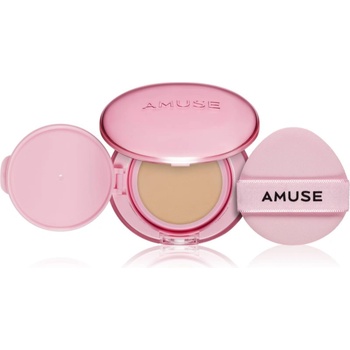 AMUSE Dew Power Vegan Cushion дълготраен грим в гъбичка за освежаване и изглаждане на кожата цвят 03 Honey 15 гр