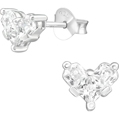 Bijutanki Сребърни Обеци - Сърце с Камъни