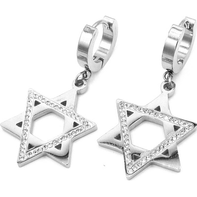 Steel Jewelry Náušnice Davidova hvězda z chirurgické oceli NS231170