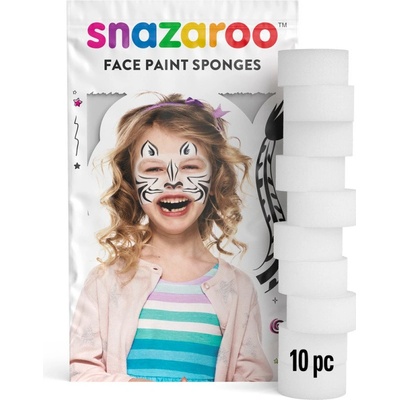 Snazaroo hubka biela 10ks na farby na tvár