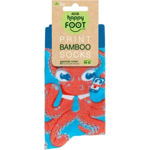 AGIVA Дамски чорапи Agiva Happy Foottopia, С принт, Октопод, Син, Бамбук, 39-42 размер (AGIVA-083)