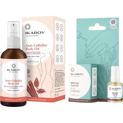 Ikarov Комплект - Антицелулитно масло за тяло и Масло за нокти, 100 + 10 ml