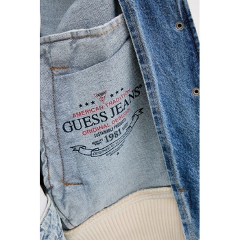 Guess Jeans Дънково яке бомбър Guess Jeans в синьо преходен модел с уголемена кройка W5GN75 D5M4A (W5GN75.D5M4A)