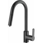 INVENA Кухненски смесител Invena Elia с издърпващ се душ, матово черен (BZ-89-W04-C)