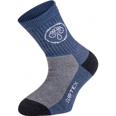 Surtex dětské merino ponožky volný lem Modrá