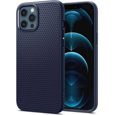 Spigen Liquid Air Case - силиконов (TPU) калъф с висока степен на защита за iPhone 12, iPhone 12 Pro (тъмносин)
