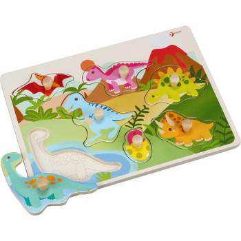 Classic World Детски дървен пъзел с фигурки - динозаври (3547)