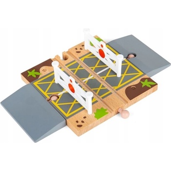 Bigjigs Rail Dřevěné autodráhy železniční přejezd s brankami