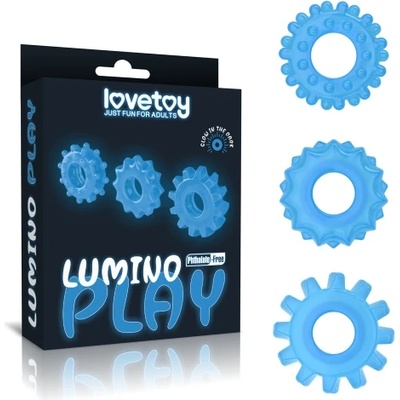 Lovetoy Комплект светещи в тъмното пенис пръстени Lumino