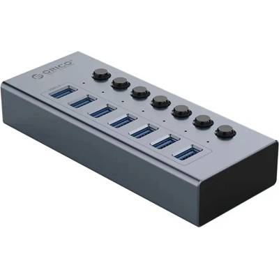 ORICO BT2U3-7AB Hub 7x USB-A 3.0 с превключватели - сив