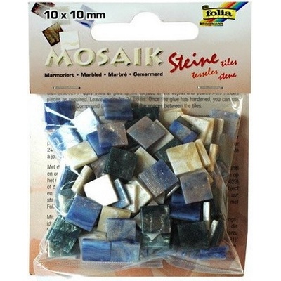 Folia Mozaikové kamienky mramorové, 10 x 10 mm modrá