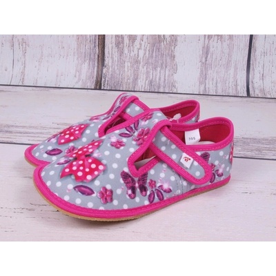 EF Barefoot detské papuče na suchý zips viacfarebné