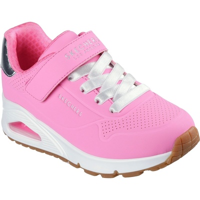 Skechers Маратонки Skechers Women's Duraleather Gore and Strap Low-Top Trainers - Hot Pink/Silver