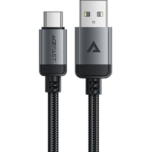 ACEFAST - Кабел за данни (C20-04) - USB към Type-C, 3A, Бързо зареждане, Устойчив на огъване, Найлонова оплетка, 1.2 м - Черен