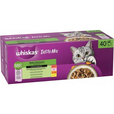 WHISKAS Tasty Mix Výběr šéfkuchaře v omáčce 40 x 85 g