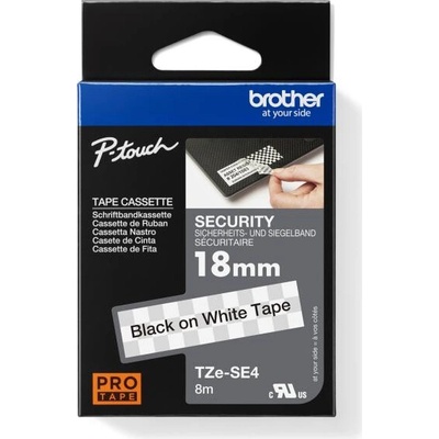Bezpečnostná páska Brother TZe-SE4 18mm biela/čierna