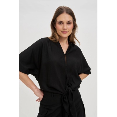 Moodo Дамски черен топ със завързване Moodo | Cheren | ЖЕНИ | XS