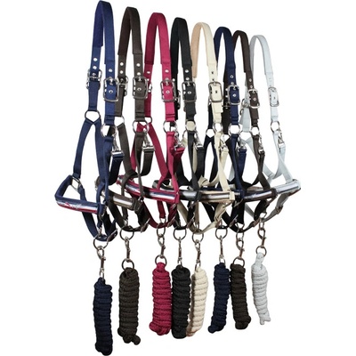 Kentaur Set ohlávka s vodítkem podložená fleecem Černá – Sleviste.cz