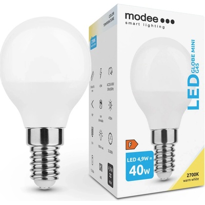 Modee Lighting LED žiarovka E14 4,9W 2700K MINI G45 40W
