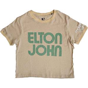Elton John Retro Text (Sleeve Print) Sand M Дамски Риза (EJCT25LS02)