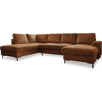 Miuform Оранжево-кафяв разтегателен ъглов диван от рипсено кадифе (ляв ъгъл) Lofty Lilly - Miuform (1089ON31)