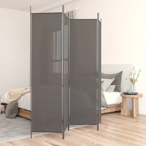 vidaXL Параван за стая, 4 панела, антрацит, 200x200 cм, текстил (350184)