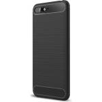 Gigapack Huawei Y6 (2018) GIGAPACK силиконов калъф за телефон, удароустойчив, с карбонов мотив, ЧЕРЕН (GP-79263)