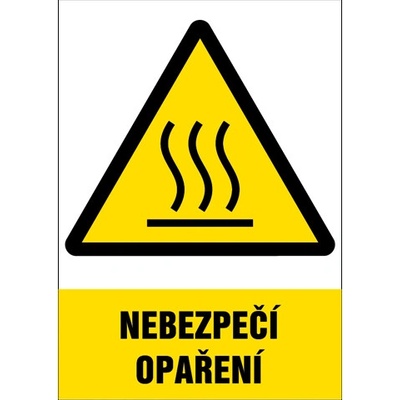 Značka Nebezpečí opaření, samolepicí fólie, 210 × 297 mm BZ FE374