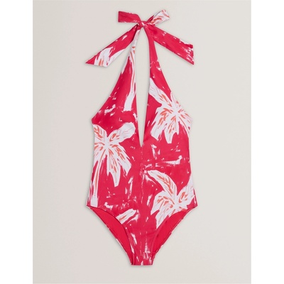 Ted Baker Бански костюм Ted Baker Women's Print Plunge Swimsuit - Fuchsia