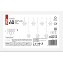 EMOS LED vianočný záves vločky 135x50 cm vnútorná studená biela