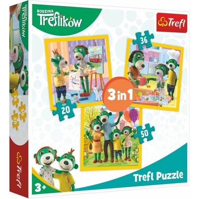 Trefl 3v1 Rodina Treflíků 20x19,5cm v krabici 28x28x6cm
