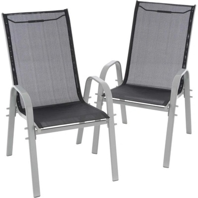 Garthen 29330 Sada 2x zahradní židle stohovatelná - s vysokým opěradlem
